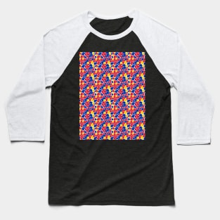 Elephant Print Skin Pattern Red Blue Yellow Baseball T-Shirt